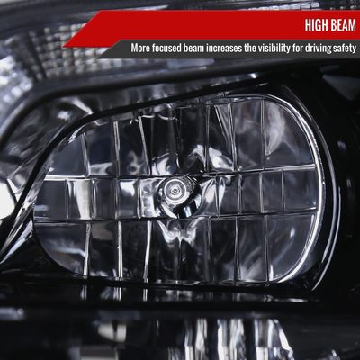2010-2012 Ford Fusion Projector Headlights LED Light Strip Glossy Black/Smoke