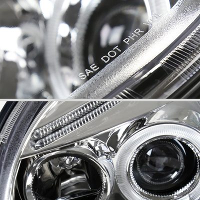 1998-2005 VW Beetle Halo Projector Headlights Chrome/Clear Lens