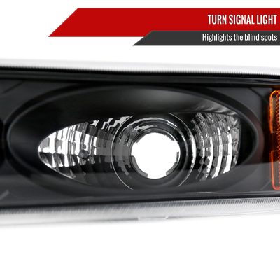 1999-2002 Chevy Silverado/ Tahoe/Suburban Factory Headlights Bumper Black