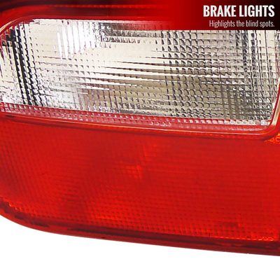 1992-1995 Honda Civic 3DR Hatchback Tail Lights Chrome/Red Clear Lens