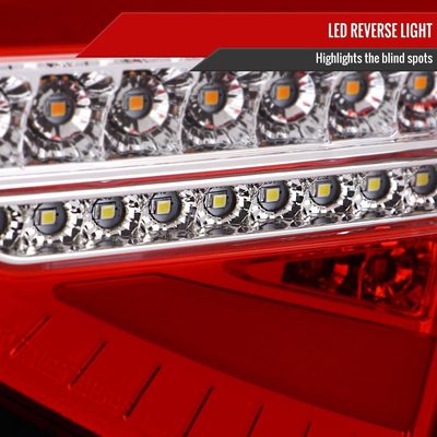 2008-2014 Subaru Impreza WRX Hatchback LED Tube Tail Lights Chrome/Red