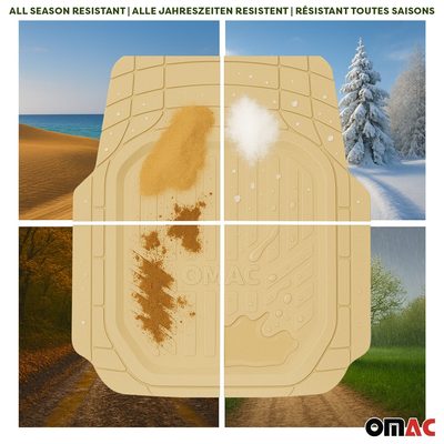 Mercury Heavy Duty Trim to fit Floor Mats Liner Tan All Weather 4Pcs