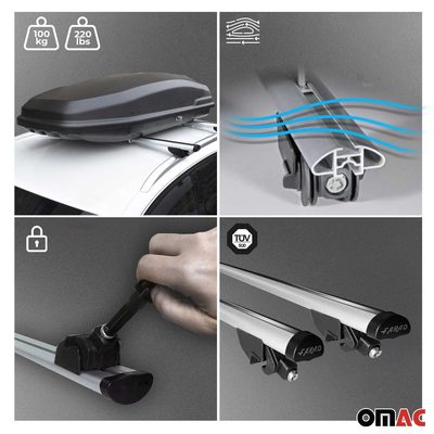 220 Lbs Luggage Roof Rack Cross Bars for Audi A4 Wagon 2009-2016 Gray 2Pcs