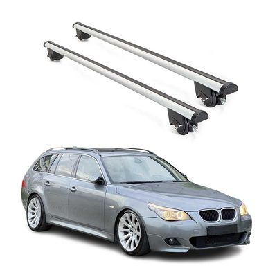 2004-2010 BMW 5 Series E61 Wagon Roof Rack Cross Bars Silver