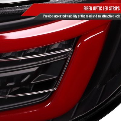 2008-2014 Subaru Impreza WRX Hatchback LED Red Tube Tail Lights Matt Black