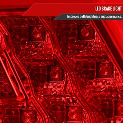2015-2021 Subaru WRX Sequential White Bar LED Tail Lights Chrome/Red Lens
