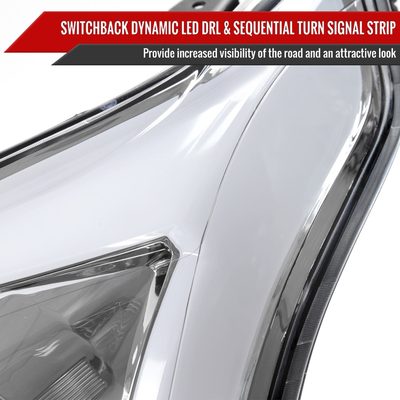 2010-2016 Cadillac SRX Projector Headlights Turn Signal LED Bar Chrome