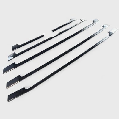 2017-2019 Toyota Highlander Grille Overlay Gloss Black 6Pcs ABS Plastic