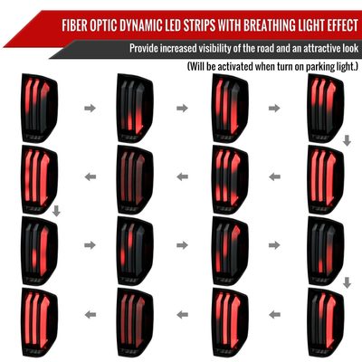 2014-2021 Toyota Tundra Facelift LED Tail Lights Turn Signal Matt Black/Smoke