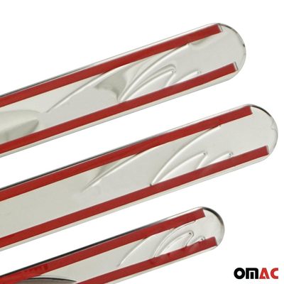 Audi Door Sill Scuff Plate Scratch Protector Stainless Steel Silver Wave 4 Pcs