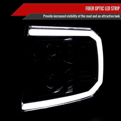 2007-2014 Chevy Silverado 1500/2500HD/3500HD LED C-Bar Headlights Black