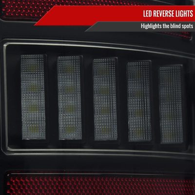 2007-2009 Dodge RAM 1500/2500/3500 Red LED Bar Tail Lights Matte Black/Smoke