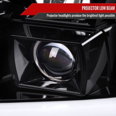 2007-2014 GMC Yukon/XL 1500/XL 2500 LED Signal Projector Headlights Jet Black