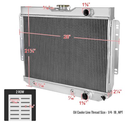 1959-1965 Chevy Impala Bel Air Chevelle Alu 2-Row Performance Radiator