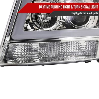 2007-2013 Chevy Avalanche/ 07-2014 Tahoe Suburban LED C-Bar RS Headlights Chrome