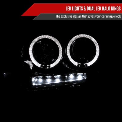 2004-2008 Ford F-150/ 06-2008 Lincoln Mark LT Dual Halo Headlights Smoke