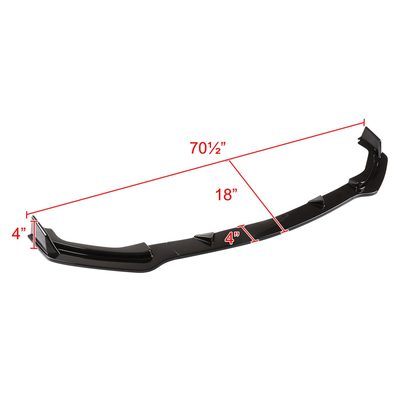 2014-2017 Infiniti Q50 Glossy Black Polypropylene 3Pcs Bumper Lip Spoiler