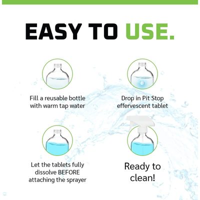 WASH&WHIPS Pit Stop Glass Cleaner / All Surface Cleaner Refill Tablets (Makes 5 Gallons)