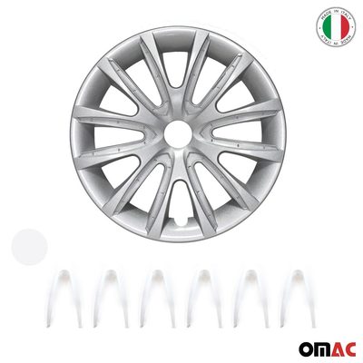 Bicolo Hub Caps Wheel Cover 15" Gray & White Full Set 4 pcs.