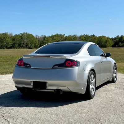 2003-2007 Infiniti G35 Coupe Red LED Halo Signal Tail Lights Glossy Black
