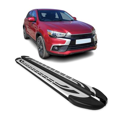 2011-2024 Mitsubishi Outlander Sport Running Boards Side Steps Silver & Black