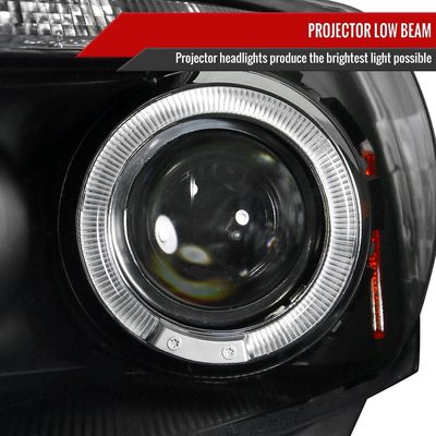 2008-2012 Honda Accord Sedan Single Halo Headlights LED Light&LED Signal Black