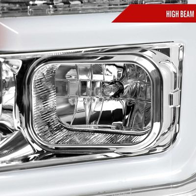 For Ford F-150 2018-2020 LED C Bar Projector Headlights Chrome Housing Clear Lens