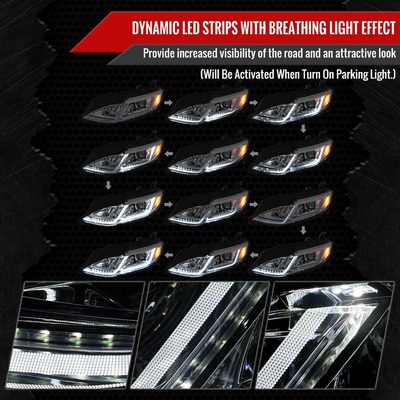 2019-2024 Chevy Malibu Full LED Projector Headlights Turn Signal Chrome