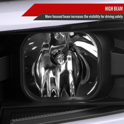2015-2019 Chevy Silverado 2500HD/3500HD LED Projector Headlights Matte Black