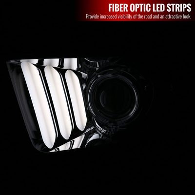 2005-2009 Ford Mustang LED Bar Projector Headlights Chrome/Clear Lens