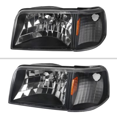 1993-1997 Ford Ranger Factory Headlights Corner Lights&Amber Reflector Black