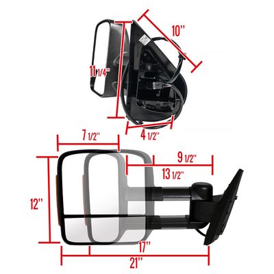 2007-2014 Chevy Silverado/Suburban/Tahoe Heated Towing Mirrors Smoke &Signal