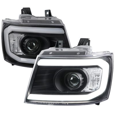 2007-2013 Chevy Avalanche/ 07-2014 Tahoe Suburban LED C-Bar Headlights Black