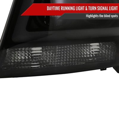 2007-2013 Chevy Avalanche/ Tahoe Suburban LED C-Bar Headlights Black Smoke