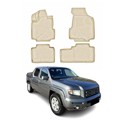 2006-2014 Honda Ridgeline Floor Mats Liners Full Set All Weather Beige