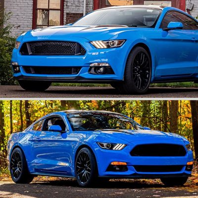 2015-2017 Ford Mustang / 18-2020 Shelby Strip LED Xenon HID Headlights Black