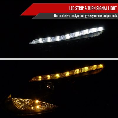 2012-2014 Ford Focus Projector Headlights LED Light & LED Signal Lights Black