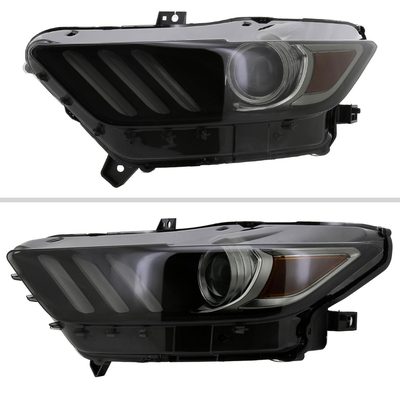 2015-2017 Ford Mustang / 18-2020 Shelby Strip LED Xenon HID Headlights Smoke