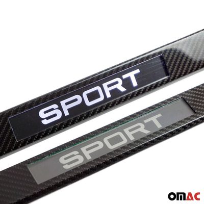 2016-2026 Mercedes AMG GT Door Sill Scuff Plate Illuminated Carbon Fiber Black 2Pcs