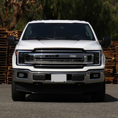 For Ford F-150 2018-2020 LED C-Bar Projector Headlights Turn Signal Lights Matte Black Housing Clear Lens