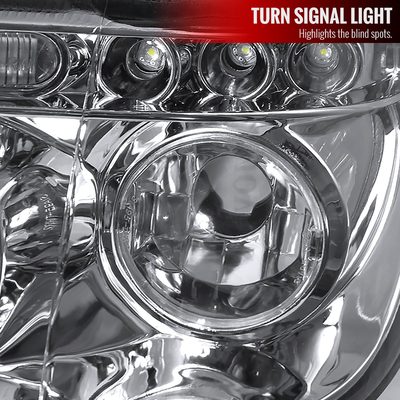 2001-2003 BMW E53 X5 Dual Halo Projector Headlights Chrome/Clear Lens