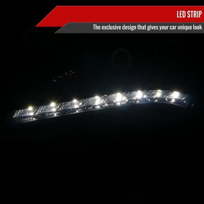 2010-2012 Hyundai Genesis Coupe R8 LED Projector Headlights Black/Smoke Lens