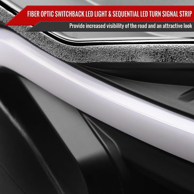 2012-2014 Mercedes-Benz W204 C-Class LED Bar Projector Headlights Black