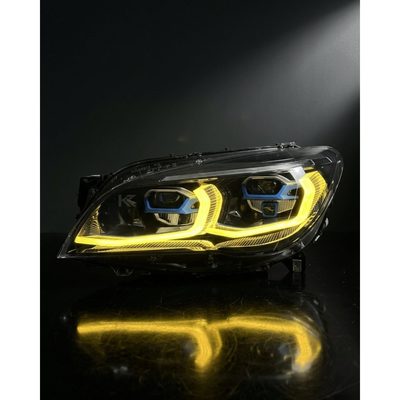 BMW 7 Series F02 G12 Style LED Headlight Assembly with Dual-Color DRL (Yellow / White) 2013 - 2015 (Replaces 63117228423)