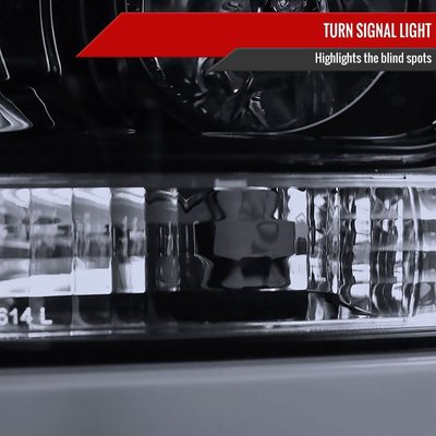 2011-2016 F-250/350/450/550 LED C-Bar Projector Headlights Glossy Black/Smoke