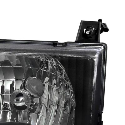 1992-2006 Ford Econoline Factory Style Crystal Headlights Matte Black/Clear