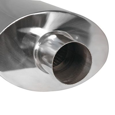 Universal DTM Style 2.5" Inlet/3" Outlet Steel Exhaust Muffler w/Dual Burnt Tips