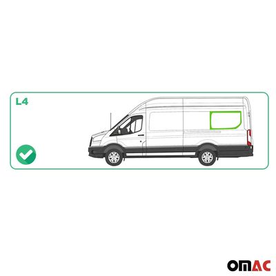 2015-2026 Ford Transit Window Glass Mid-High Roof Rear Left Side L4 Black