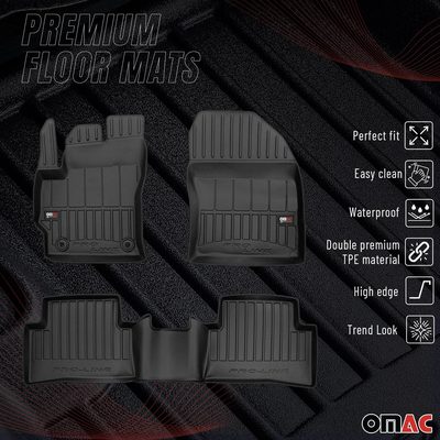 2022-2026 Toyota Corolla Cross Premium Floor Mats Liners Full Set All Weather Heavy Duty Black