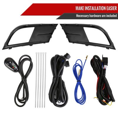 2015-2018 VW Jetta H8 Fog Lights Kit w/ Switch & Wiring Harness Chrome/Clear